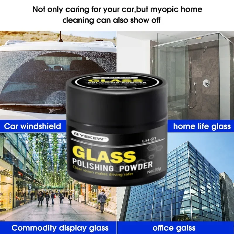 Glass Polishing Compound Powder Detergent Window Cleaner Glasses Scratch Remover Car Glass Cleaning Powder Safe Windshield