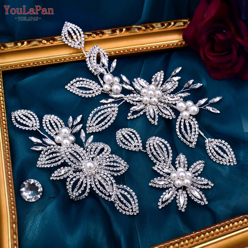 Hair Accessories Bridal Hair Accessories YouLaPan HP445 Luxury Bridal Headpiece Set Crystal Flower Wedding Headband Women Hair Ornament Jewelry Pearls Bride Headdress