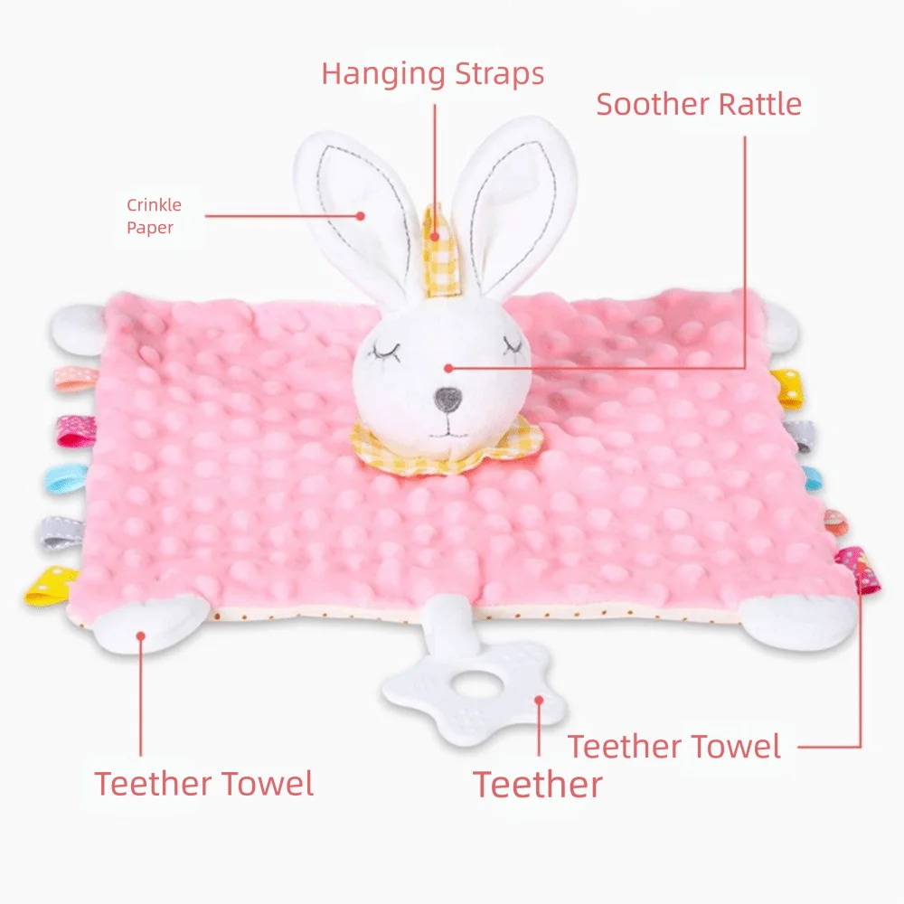 Comforter Baby Security Soothing Towel Snuggle Toy Stuffed Animal Newborn Saliva Towel Rabbit Soft Soothing Doll Towel Nursery