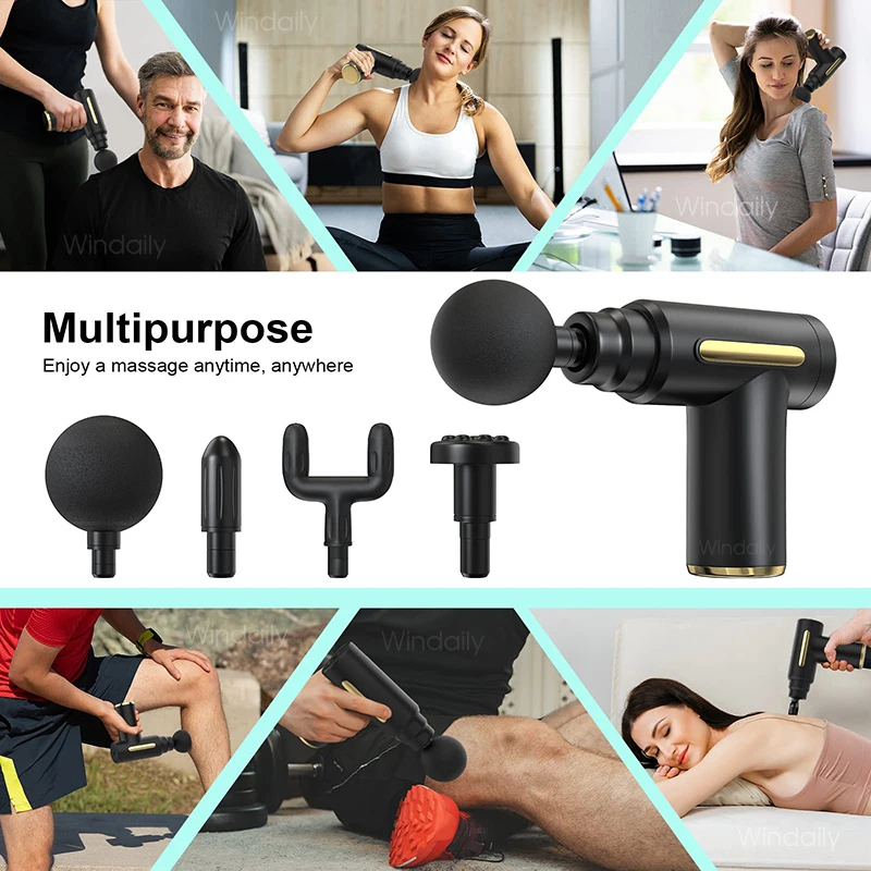 Mini Fascia Gun Deep Tissue Massage Gun Muscle Relaxation Massage Protable Body Massager Handheld Percussion Vibration Massager