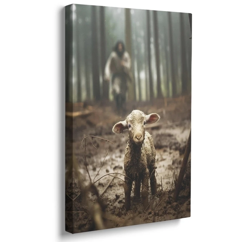 

Jesus and lamb Vintage print painting wall painting Minimalism art painting modern furniture decorative painting