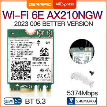듀얼 밴드 와이파이 6E AX210 무선 2.4Gbps 블루투스 5.3, 802.11AX 무선 와이파이 6 AX210, 인텔 AX210NGW M.2 NGFF Wlan 와이파이 카드용