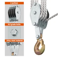 270°Rotatable Rope Pulley Block Hook Handheld Crane Pulley Hoist Manual Lifting Device for Lifting Air Conditioner Installations 1