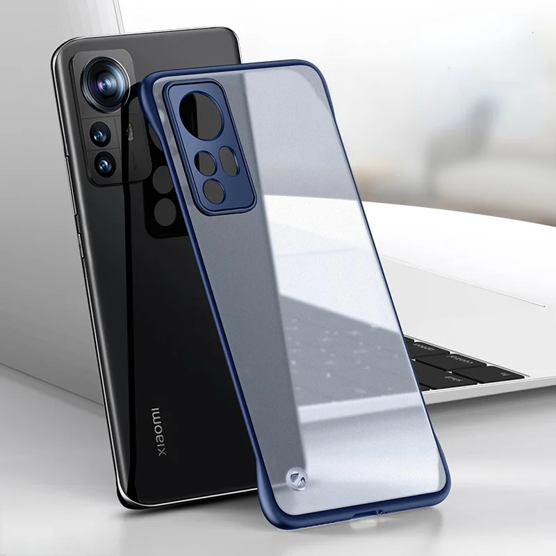 Frameless Translucent Matte PC Phone Case with Ring - Hard Protection, Thin Design