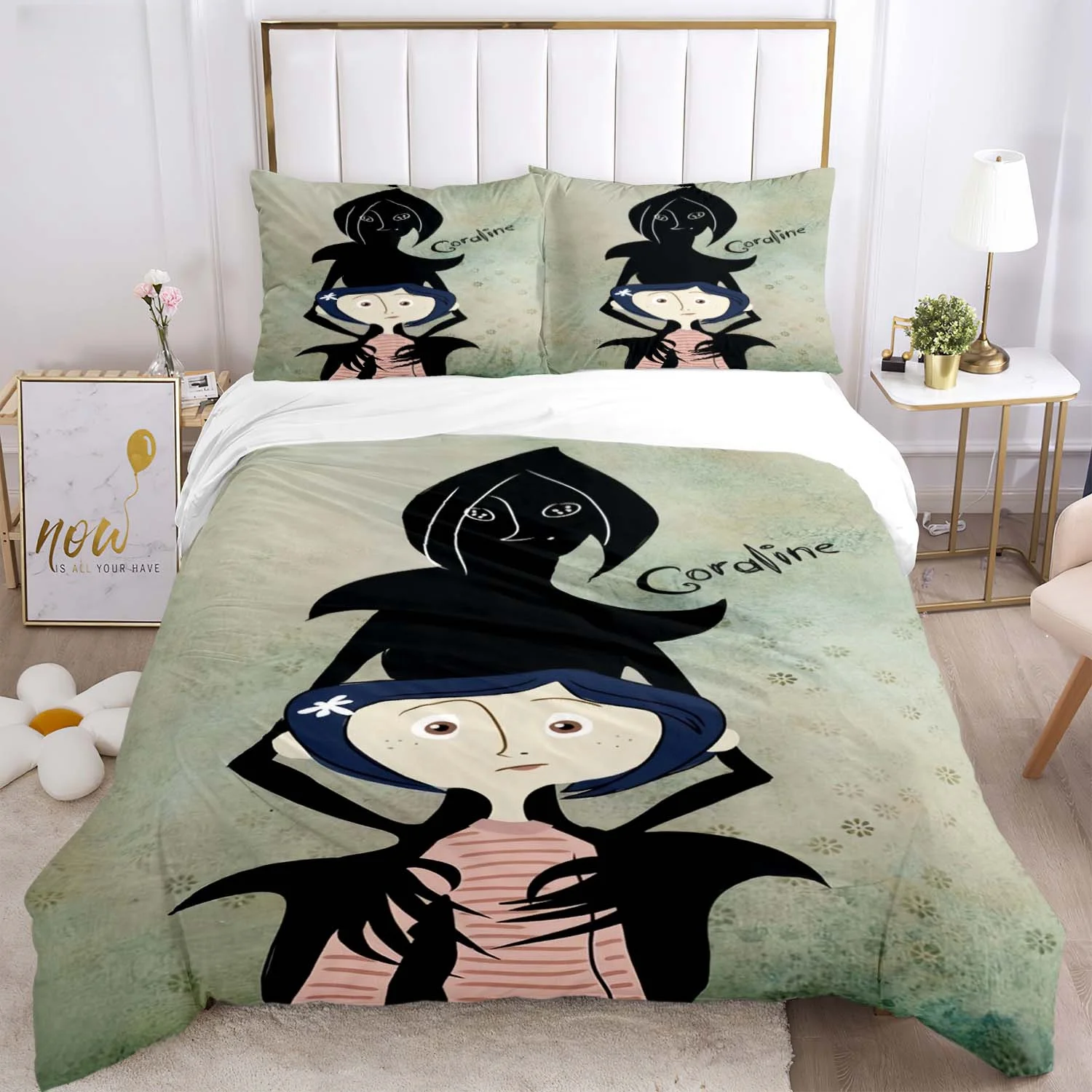 Coraline Animated Movie All Season Duvet casal Cover Bedding Sets Soft Quilt Cover and Pillowcases Teen Single_Double_Queen_King 5