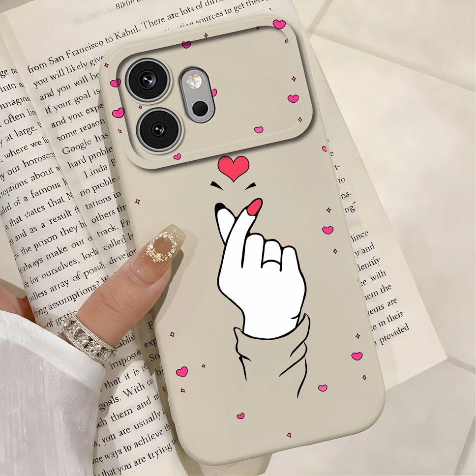 Multicolor Hearts Print Liquid Silicone Soft Shockproof Protective Phone Case