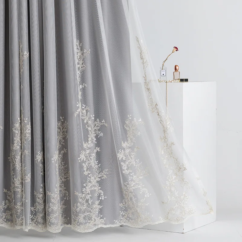 

2023 New Full Blackout Curtains for Living Room Modern Minimalist Light Luxury French Double-layer Decoration for Bedroom Ycy