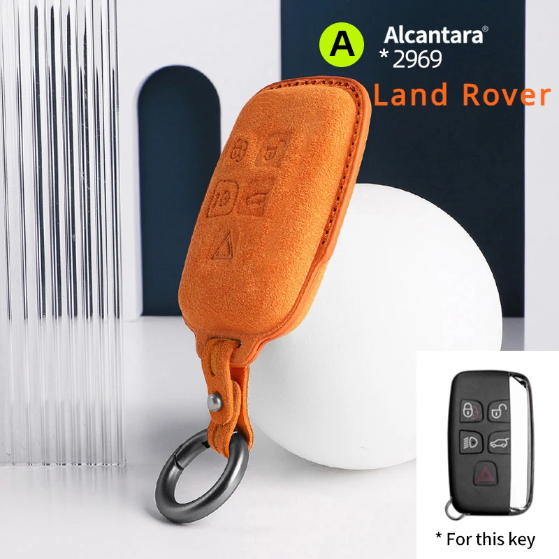 

Alcantara Car Key Case Cover Holder Smart Key Bag Accessories For Land Rover Range Rover Discovery Defender Cover keychain shell