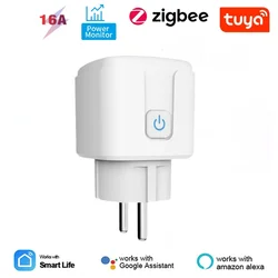 Smart ZigBee Plug with Power Monitoring - EU Socket, Works with Voice Assistants - Zigbee 1pcs