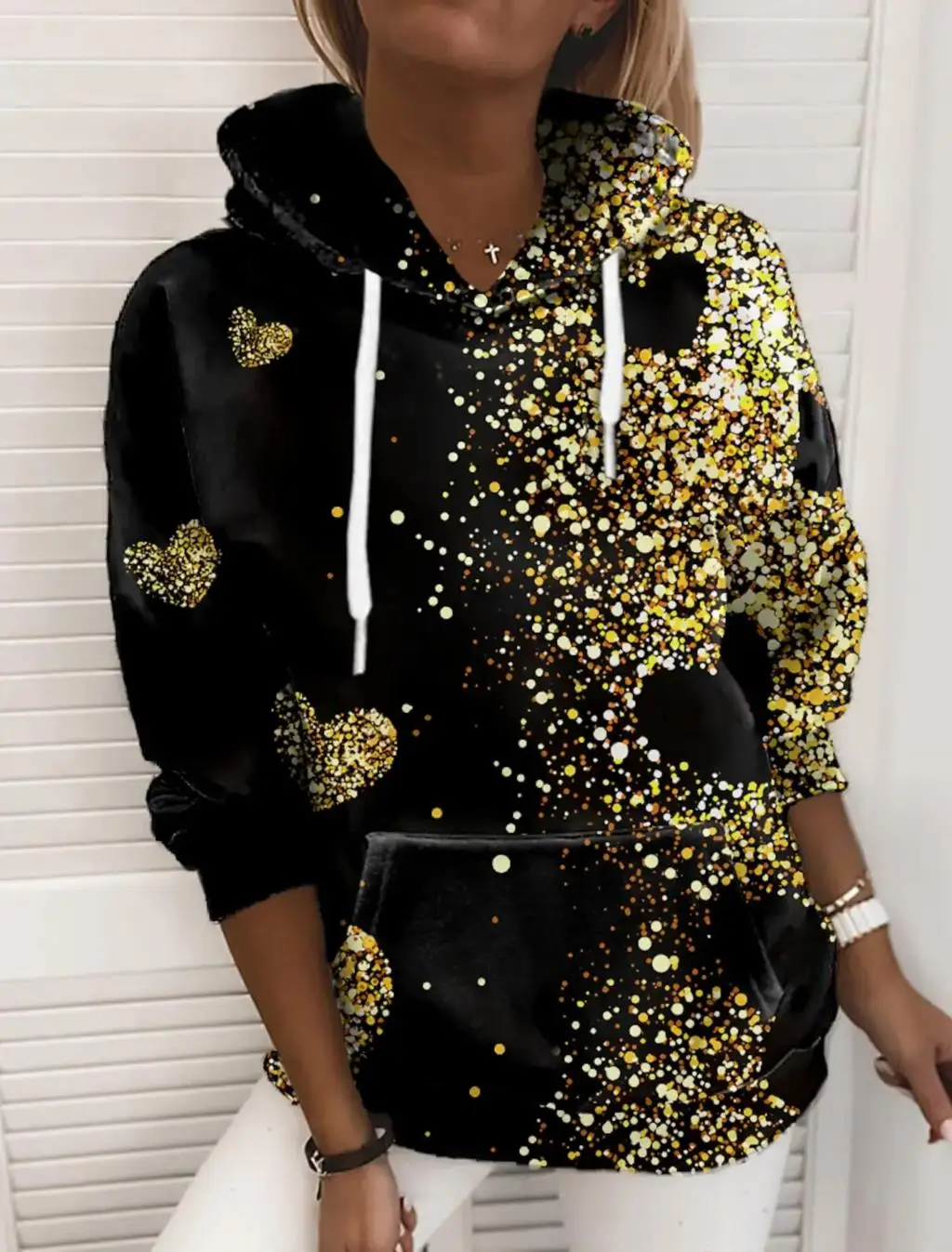 

Autumn Women's Long Sleeve Hoodie 3D Sparkling Printing Fashion Personalized Love Hoodie Y2K Casual Harajuku Women's Hoodie