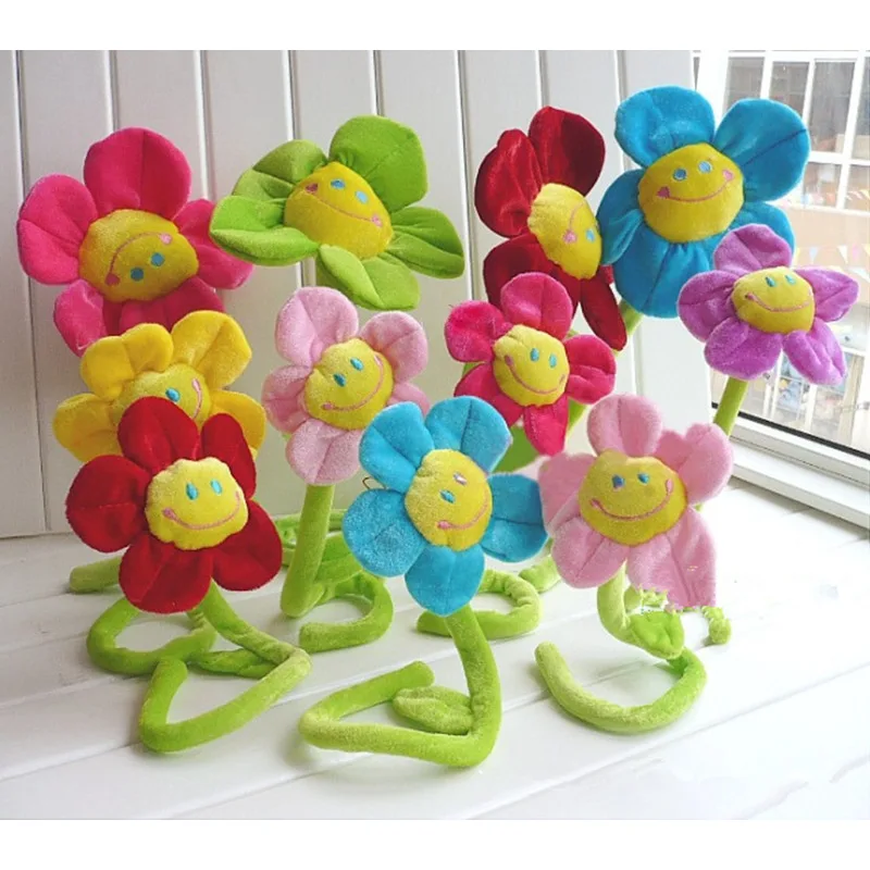 Household Toys Bread Plush Cartoon Simulation Sun Flower Rose Flower Plush Toys For Children For Home Decoration PP Cotton Plant Toy
