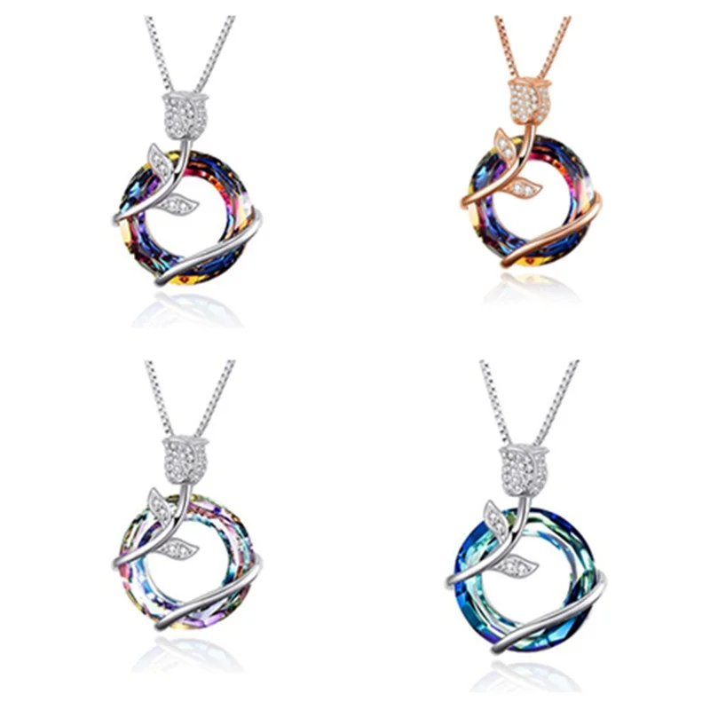 Rose Flower Necklace Sterling Silver Love - Image 2