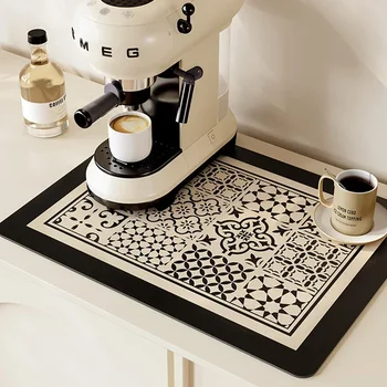 Tappetino di scarico Tappetino da cucina Tappetini assorbenti per asciugare i piatti Tappetino scolapiatti per stoviglie antiscivolo Tovaglietta per caffè retrò Forniture da cucina 1