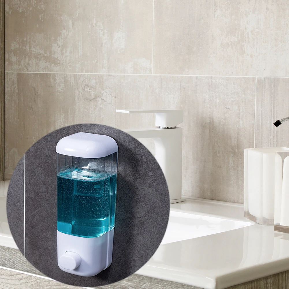 500/1000ML Soap Lotion Dispenser Wall-Mount Liquid Soap Pump Dispenser Multifunction Manual Soap Dispenser for Bathroom Washroom