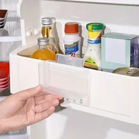 Conteneur de rangement pour réfrigérateur avec clip, organisateur de réfrigérateur en plastique transparent pour tranches de fromage, sachets de condiments, supports pour garde-manger 3