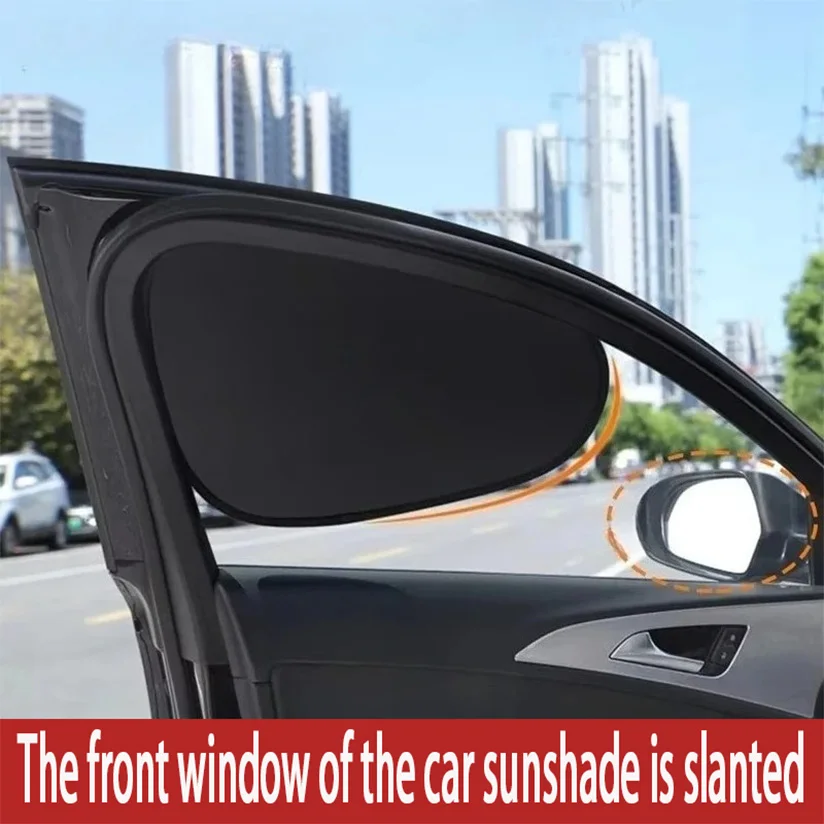 Car Side Window Sun Shade 4-Layer Foldable Electrostatic Curtains 99.9% UV Ray Blocking