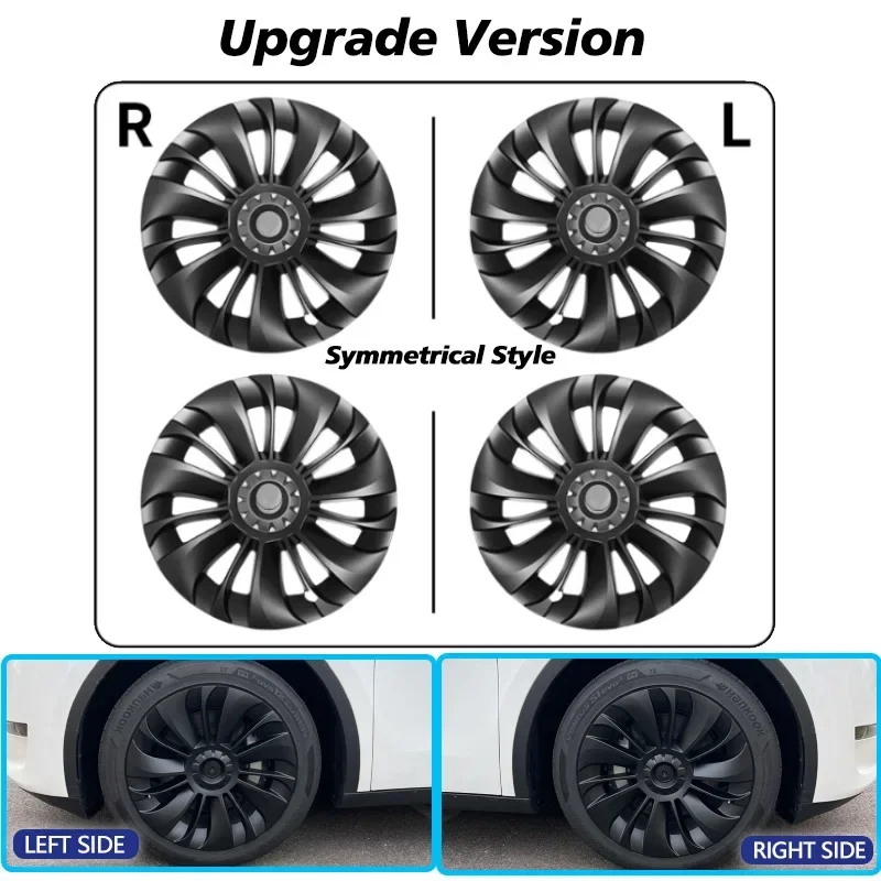 4PCS Hub Cap for Tesla Model Y 19 Inch Performance Replacement Wheel Cap Automobile Hubcap Full Rim Cover Accessories 2020-2024