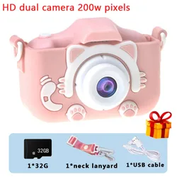 Kids Camera HD Screen Cartoon Digital Cameras Video Recorder Camcorder Kids Birthday Gift Toys Fun Games Mini Camera