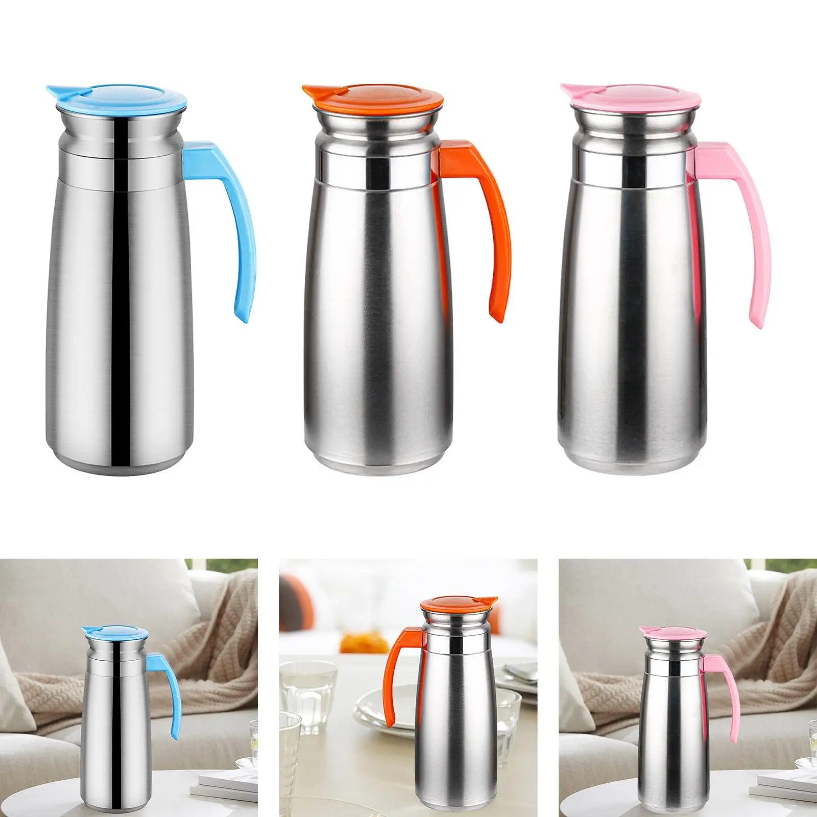 Stainless Steel Cold Water Jug Reusable for Refrigerator Kitchen Household