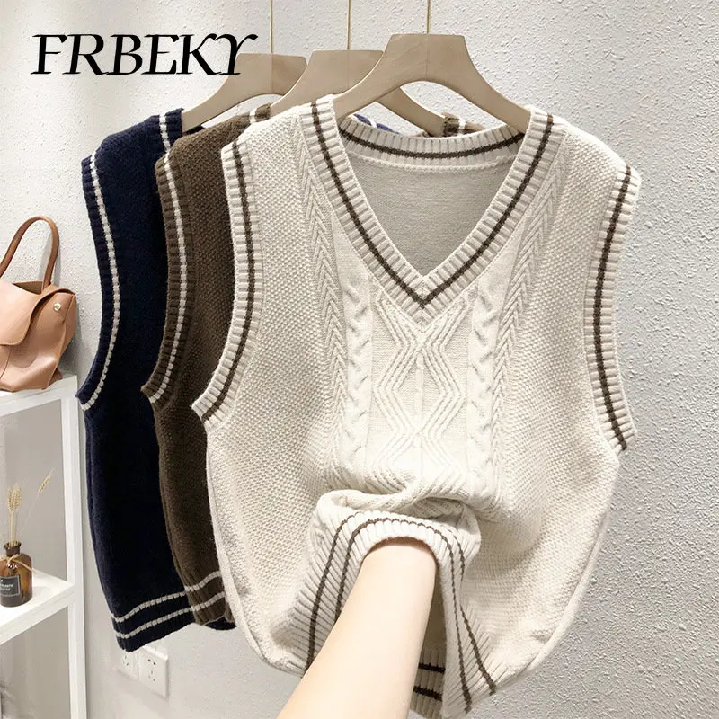 

Новинка, вязаный свитер, нижняя рубашка, повседневный однотонный пуловер без рукавов, свитер, Женский винтажный свитер, вязаный жилет, джемпер