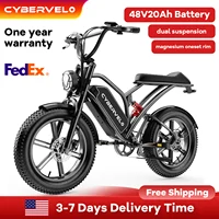Cybervelo Outdoor Electric Bike for Adults,20"Fat Tire All-Terrain, 80Miles 30MPH 1600W Peak for Sand Mountain motorcycle EK11