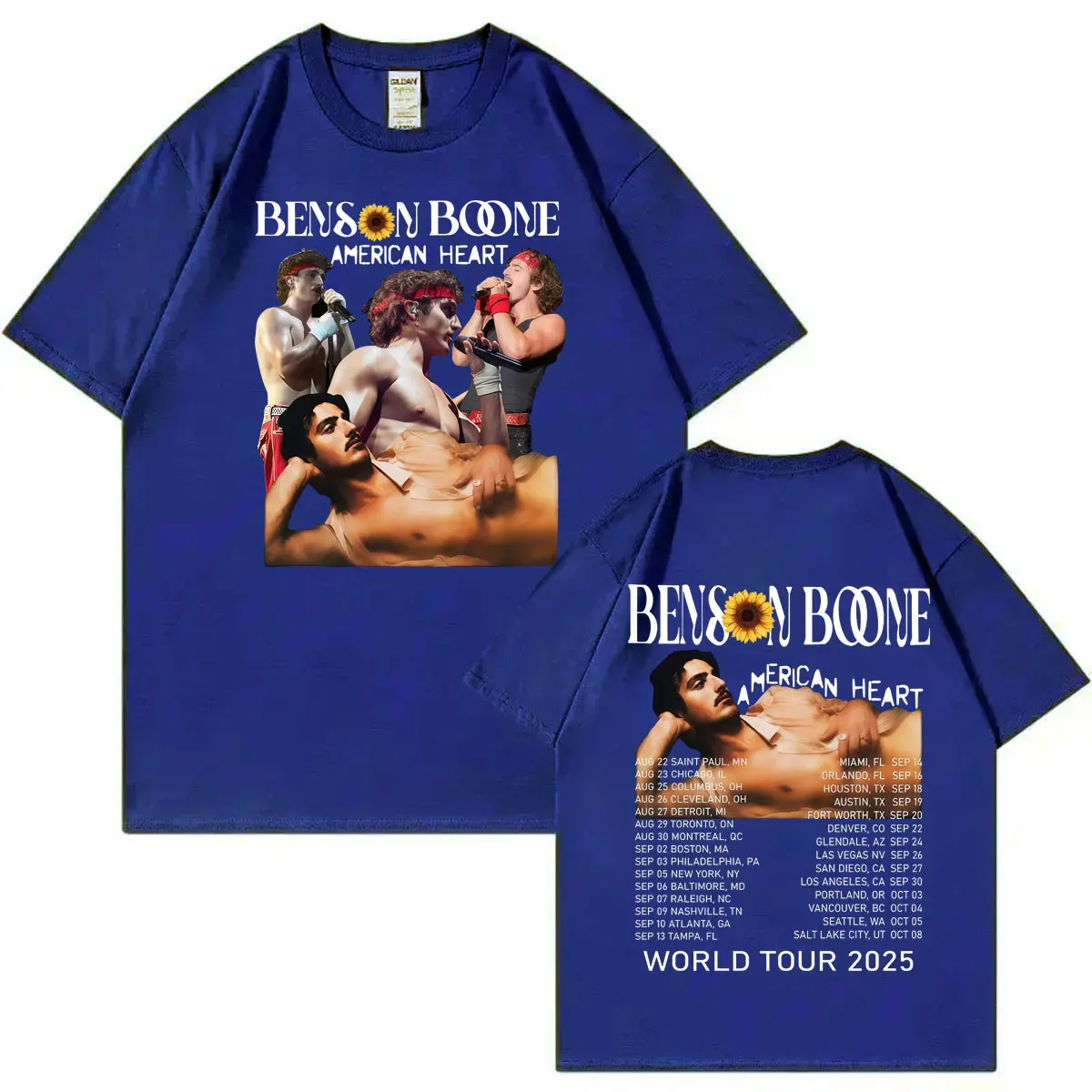 【即購入可】benson boone American heart 公式tシャツ American Heart 2025 Distressed Tee – Benson Boone