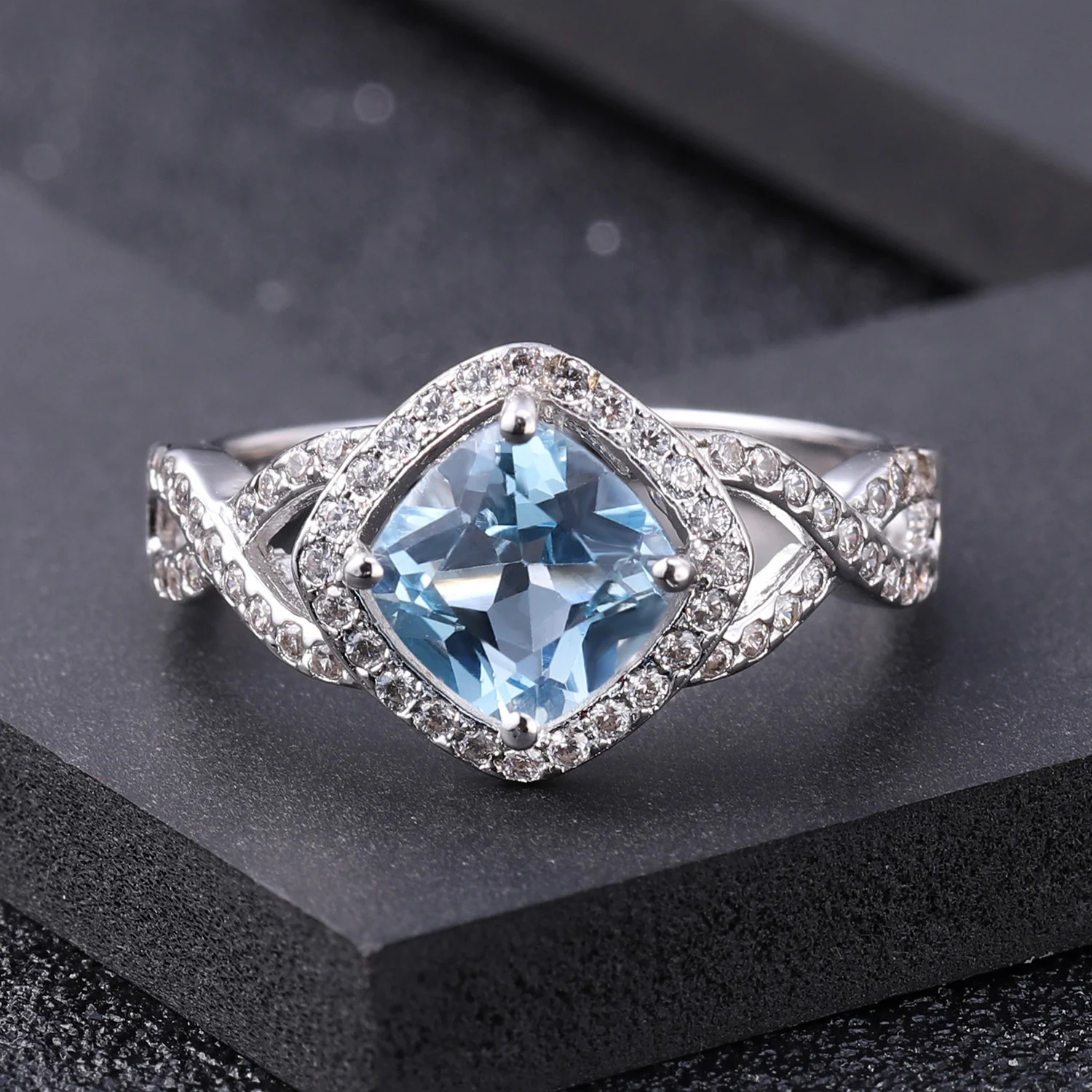 

brand genuine real jewels S925 Topaz Fashion Light Luxury Quality Jewelry Sterling Silver Inlaid Natural Colorful Treasure Ring