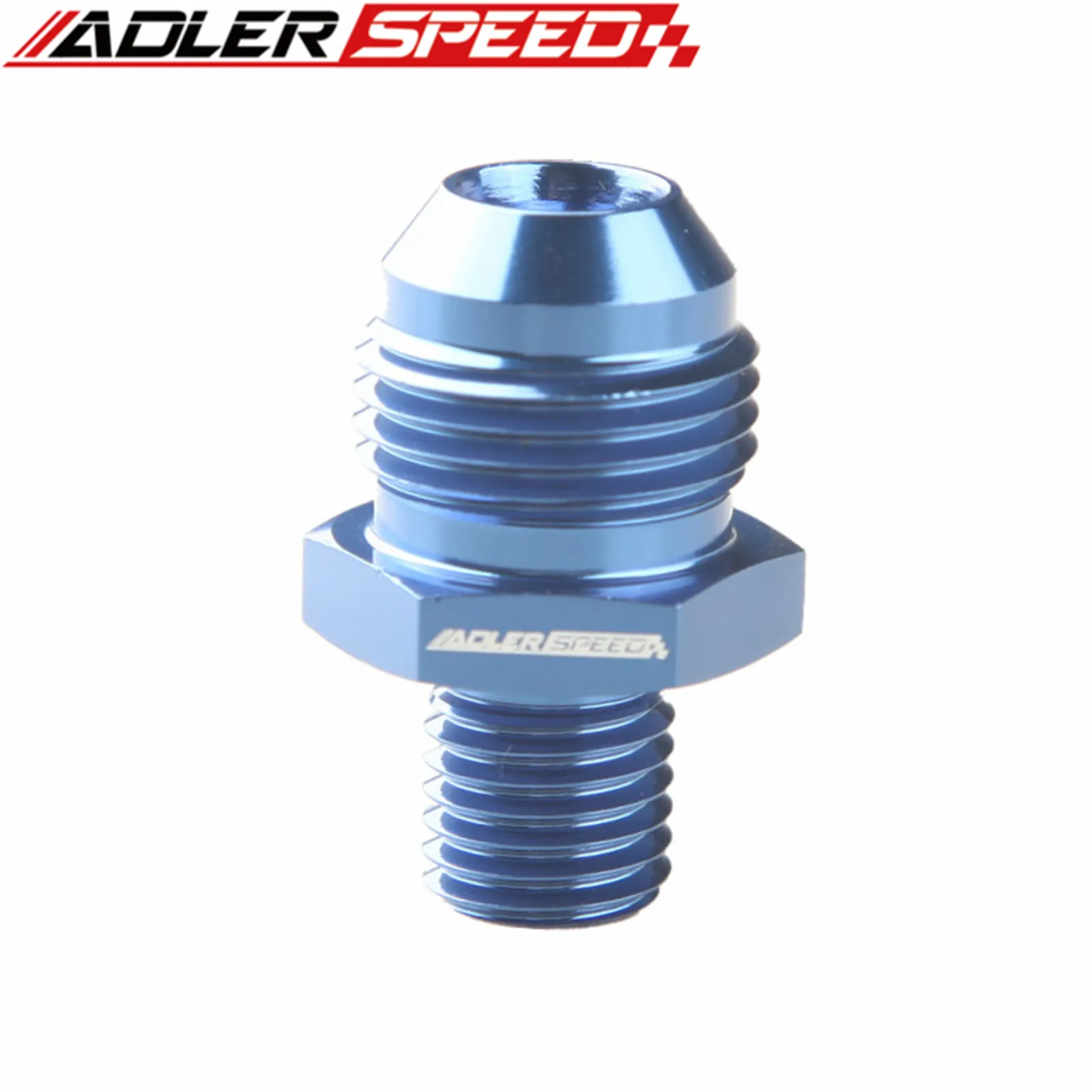 ADLERSPEED 범용 AN4 AN6 AN8 AN10 AN12 AN16 M12/M14/M16 x1.5 미터법 스트레이트 피팅 어댑터 파란색