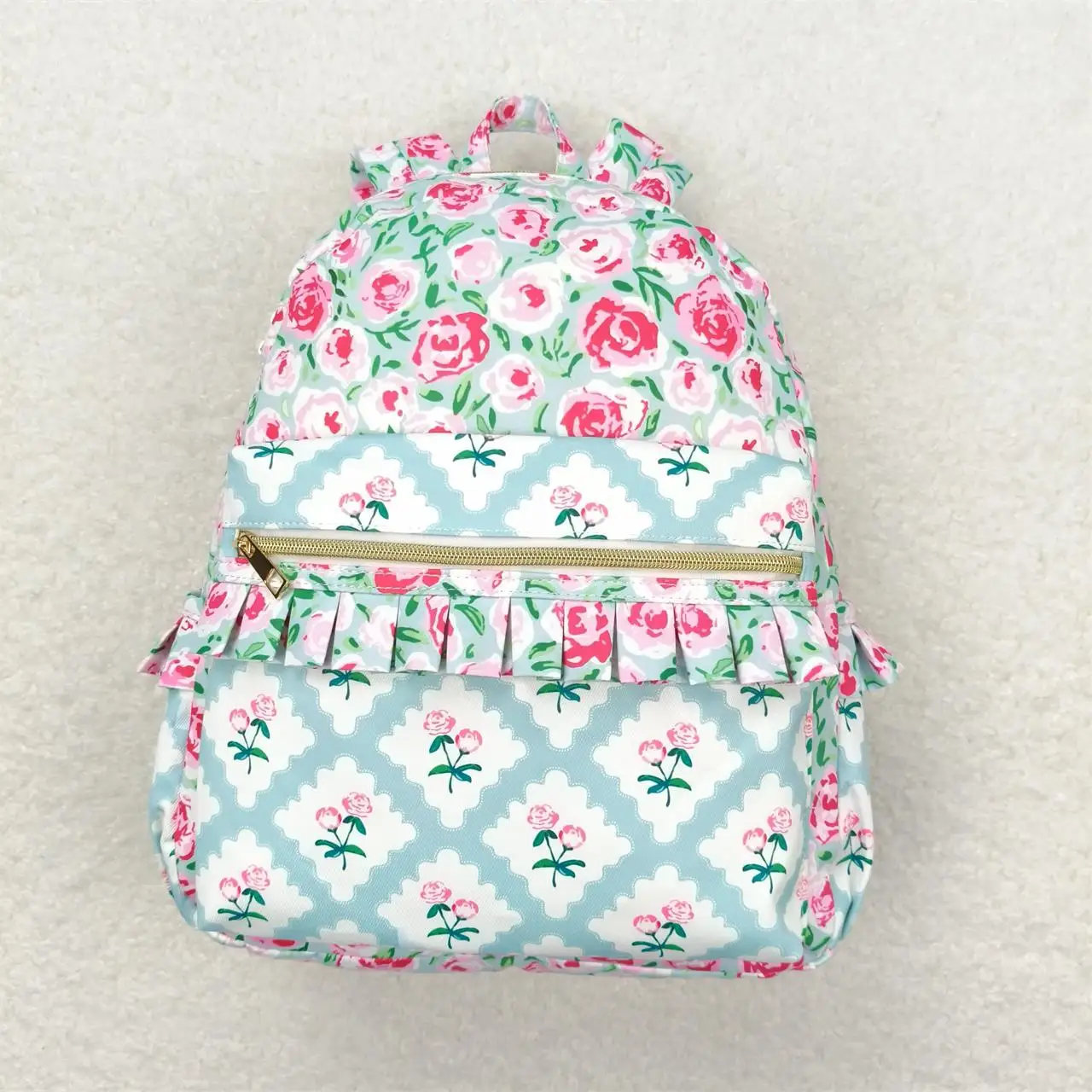 Wholesale Baby Girl Backpack Floral Ruffle Daypack Toddler Children Outdoor Portable Kids Flower Boutique School Bag 6