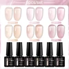 MEET ACROSS 6Pcs/Set Jelly Nude Pink Black Quick Extension Gel Nail Polish Transparent Finger Prolong Construction Nail Art Gel 3