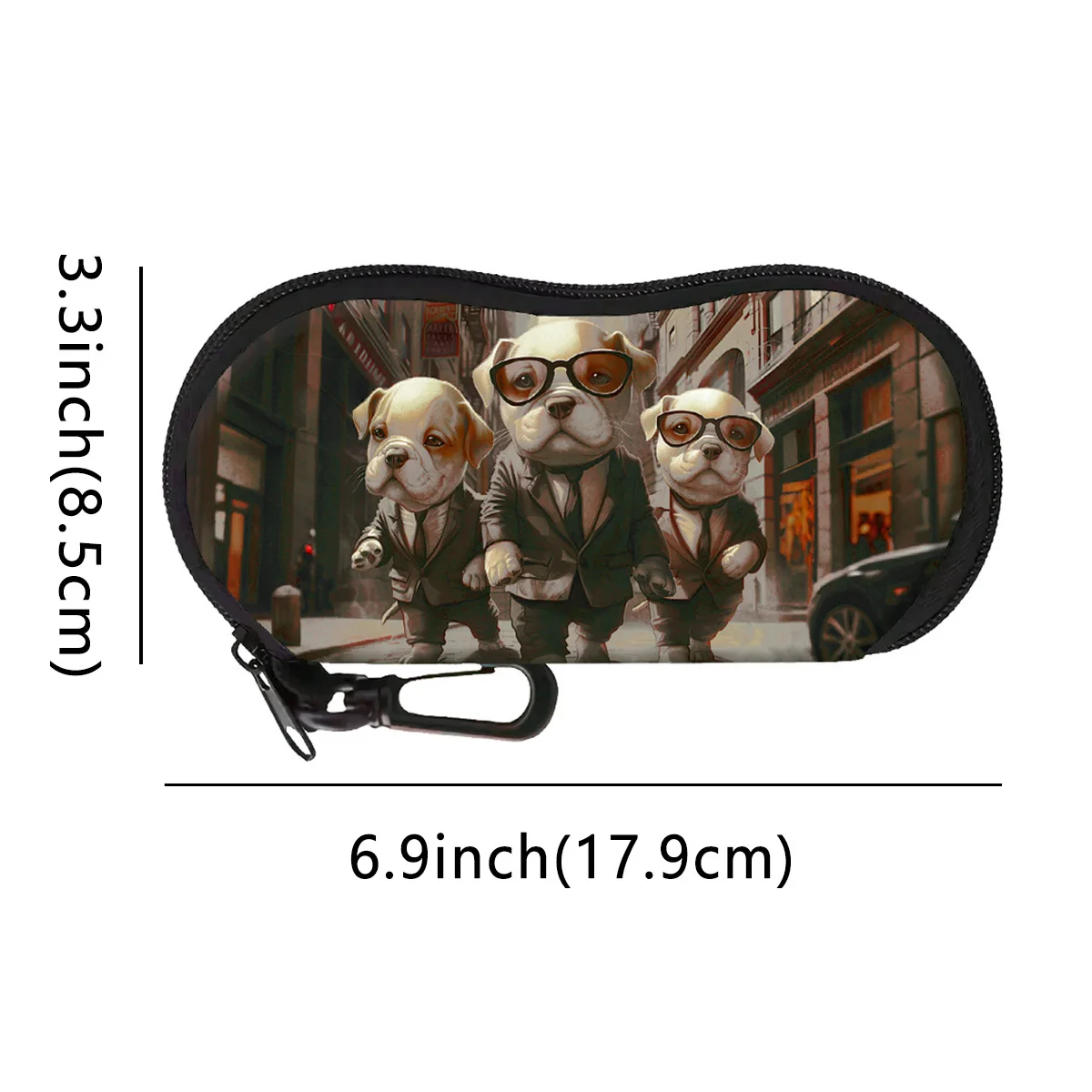 Niedliche Cartoon-Brillenetuis für schwarze Katzen, Sonnenbrillenetui, Anime-Dackel-Hunde, Brillenbox mit Reißverschluss, tragbare Brillenetuis – Detail 1