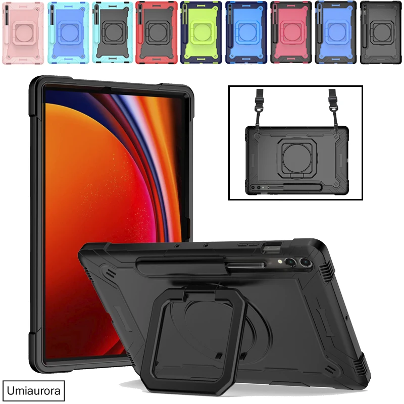 Tablet à Prova de Choque Suporte para Samsung Galaxy Tab Shockproof Anel Mão s7 s8 s9 fe Além Disso 124 Sm-x810 X610 T970 X710