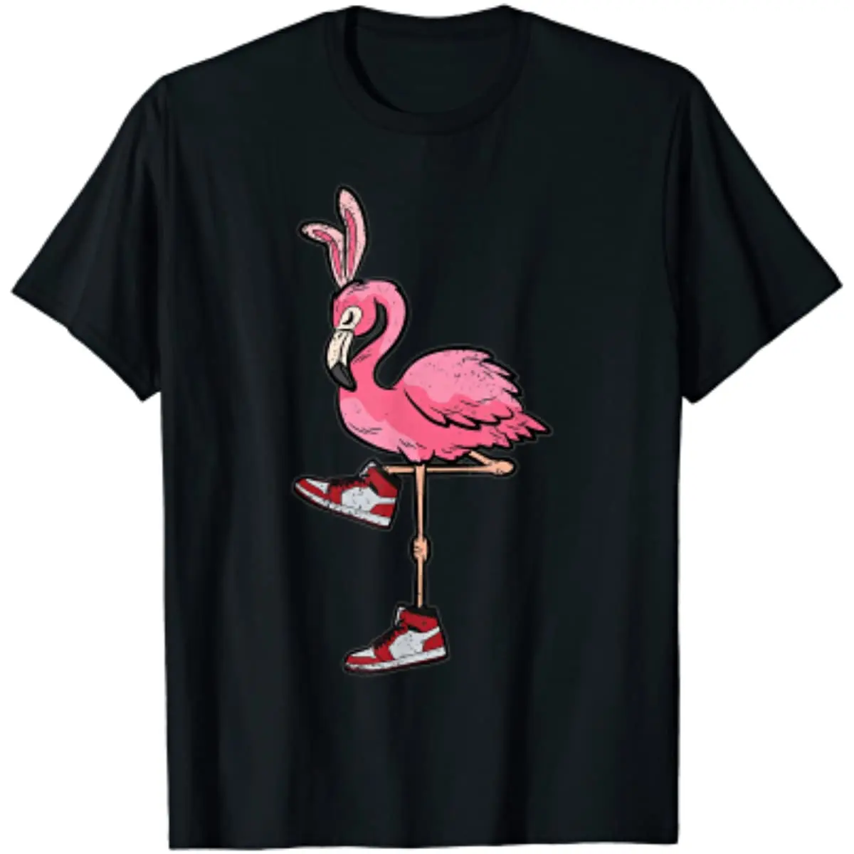 

Easter Flamingo Bunny Ears Sneakers Cute Bird Animal Lover T-Shirt Daily Cotton Four Seasons Tees Graphic T Shirts Streetwear