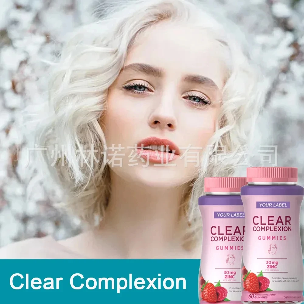 

promotes clean complexion for people with non-cystic acne Clear Skin ACNE Gummy Zinc 30 Mg, Mixed Berry Flavor, 60 Gummies