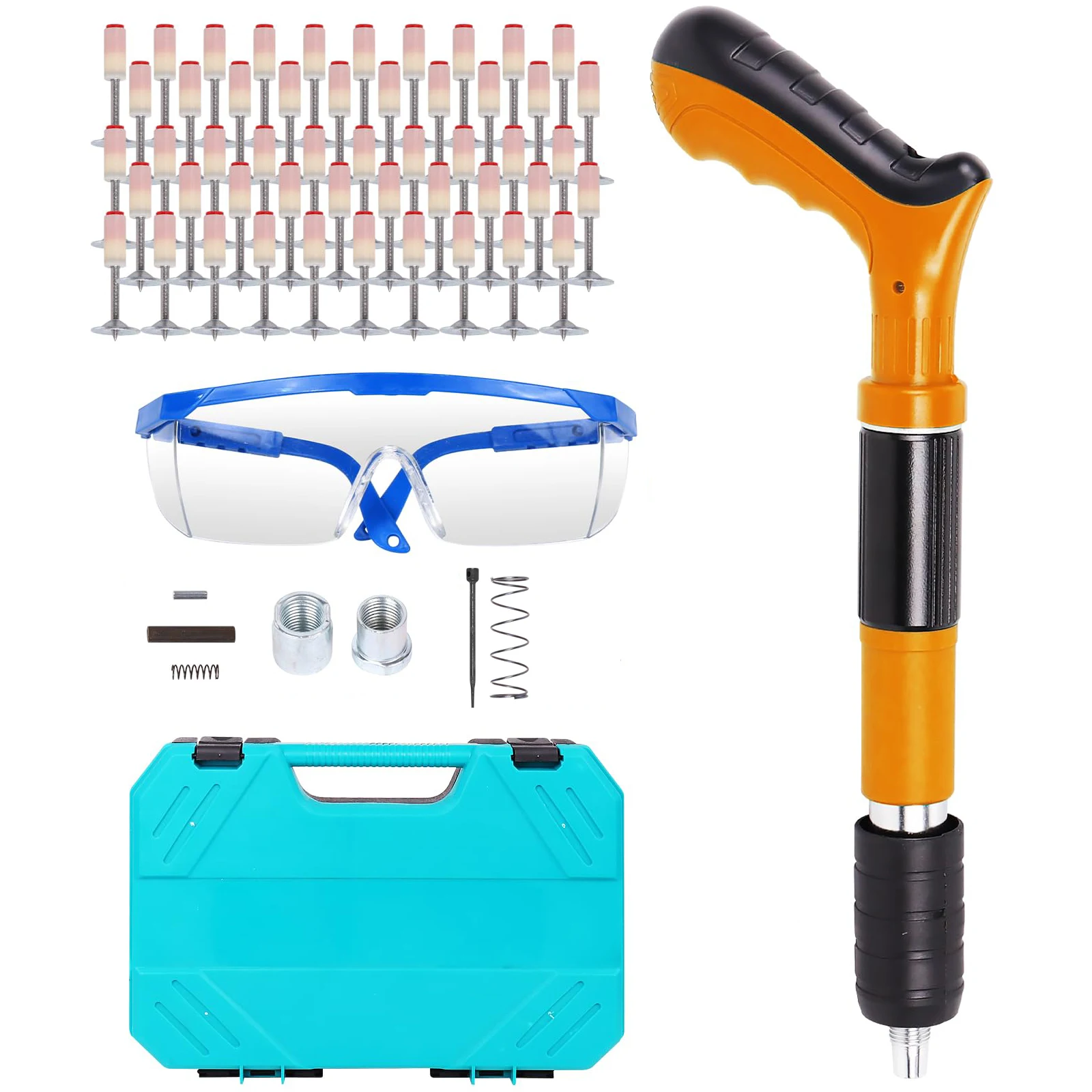 

Мини-пистолет для гвоздей, ручной стальной пистолет для бетона, инструмент для заклепок, с 50 гвоздями, домашний инструмент для крепления стен, устройство для прорезания проволоки