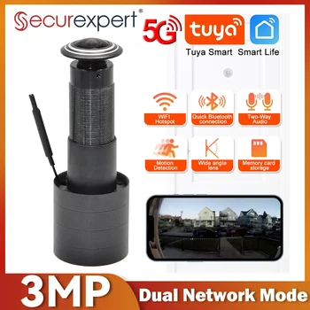 3MP HD 2.4G/5G WiFi Door Viewer Camera Video-Eye Peephole with Motion Detection & 2-Way Audio, Tuya Smart Life For Home Security 1