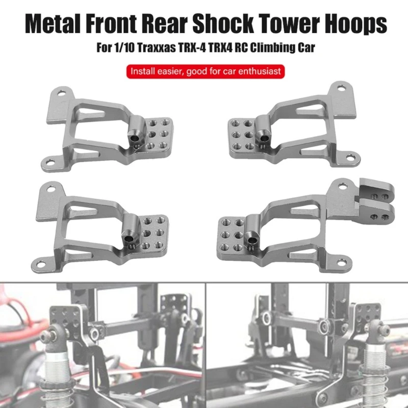 

Pack of 4 Aluminum Front & Rear Shocks Tower Mount for TRX4RC DropShipping