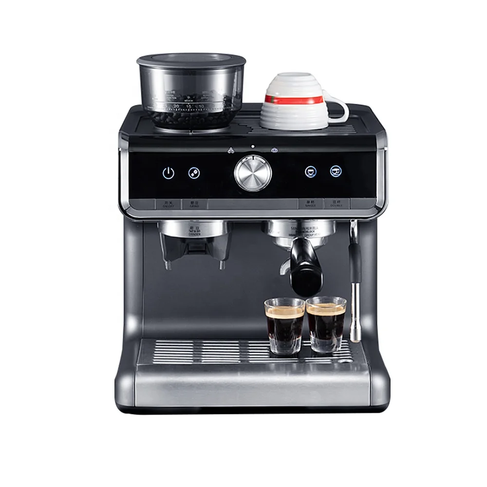 

GZKITCHEN Espresso Coffee machine with Grind Beans Semiautomatic Grinder Steam Coffee maker smart coffee machine