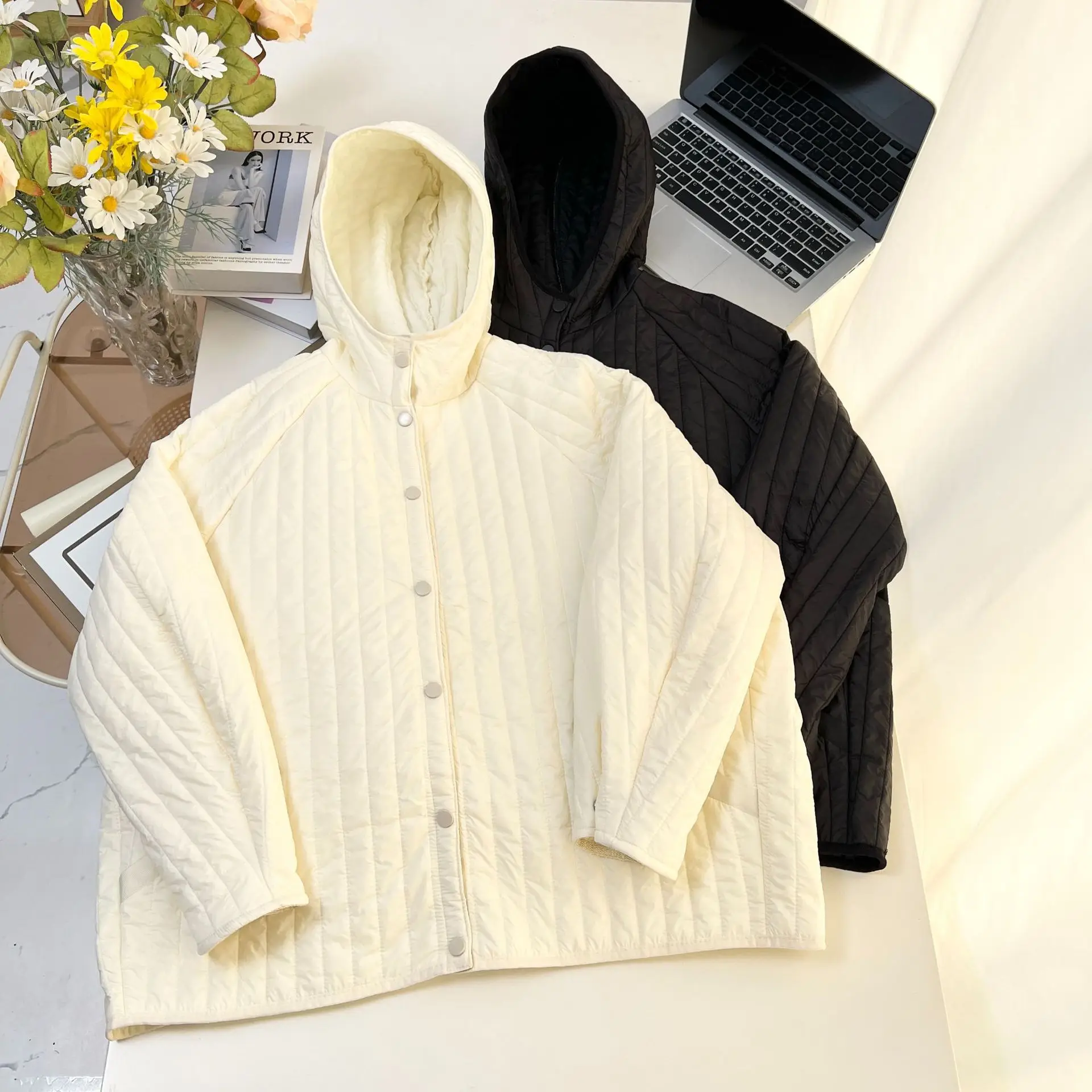 XXXXL Fashion Plus Size Women's Parkas New Autumn And Winter Style Simple Casual Thin Warm Hooded cotton-padded Jacke 1732