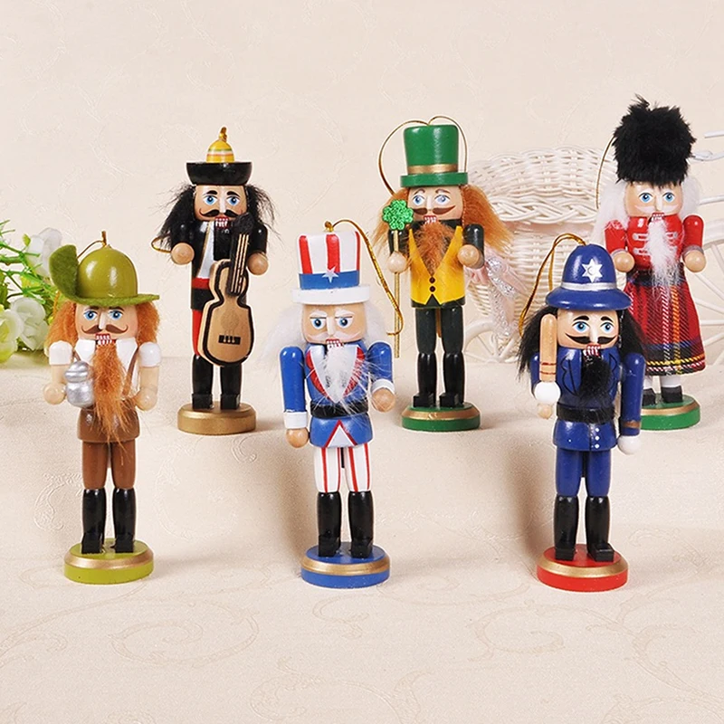 

1Pc 12CM Nutcracker Puppet Soldier Ornaments Christmas Doll Pendant Nutcracker Band Soldiers Xmas Tree Decor New Year Gift