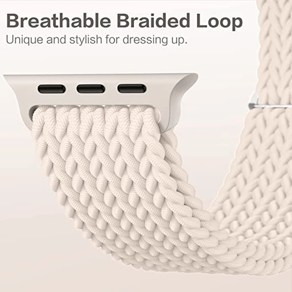 Bracelete Solo Trançado para Apple Watch, Band para iWatch Series 8, 9, 3, SE, 5, 6, 7, Ultra 2, Correia, 44mm, 40mm, 45mm, 49 milímetros, 41 milímetros, 45 milímetros