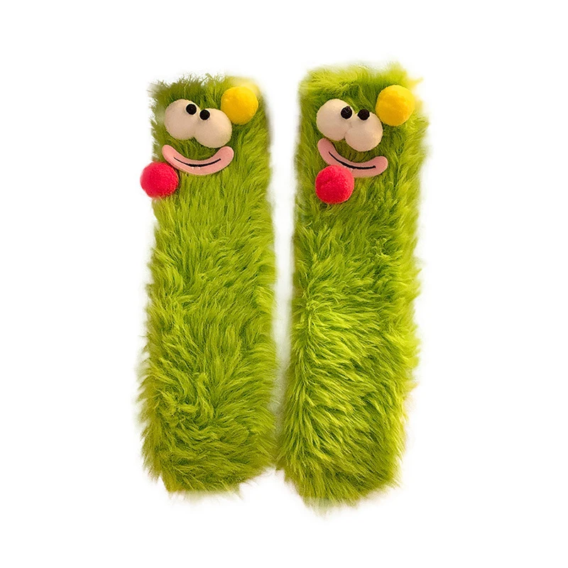 Winter Coral Velvet Socks Funny 3D Cartoon Girls Thickened Warm Socks Home -child Stockings Floor Sleeping Socks 6