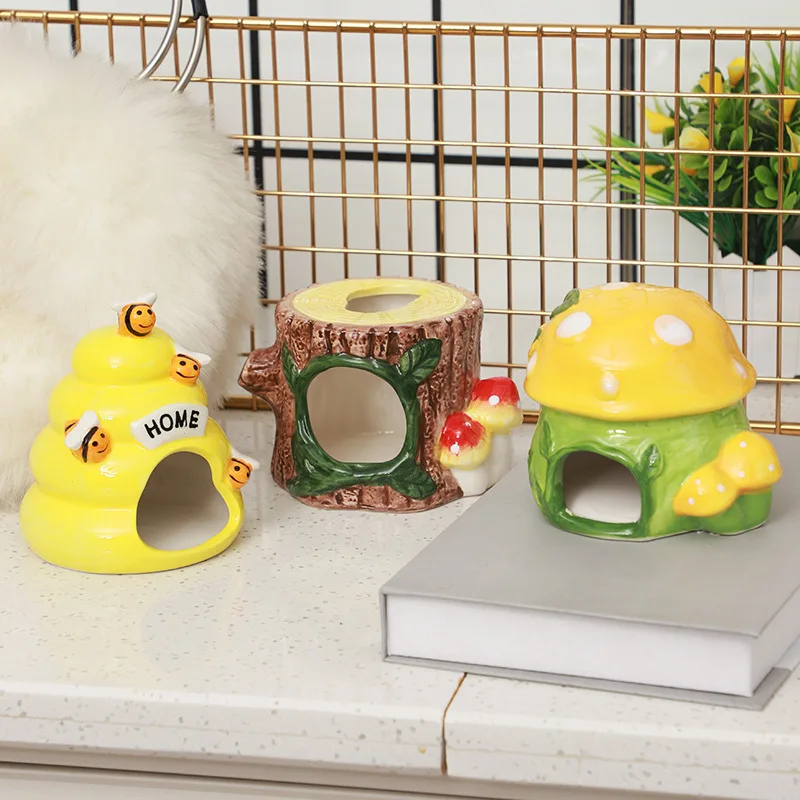 Creative Hamster Ceramic Nest Pet Sleeping Nest Heat Dissipation and Cooling Diverse Shapes pet sleeping bed,pet house,pet cotton nest
