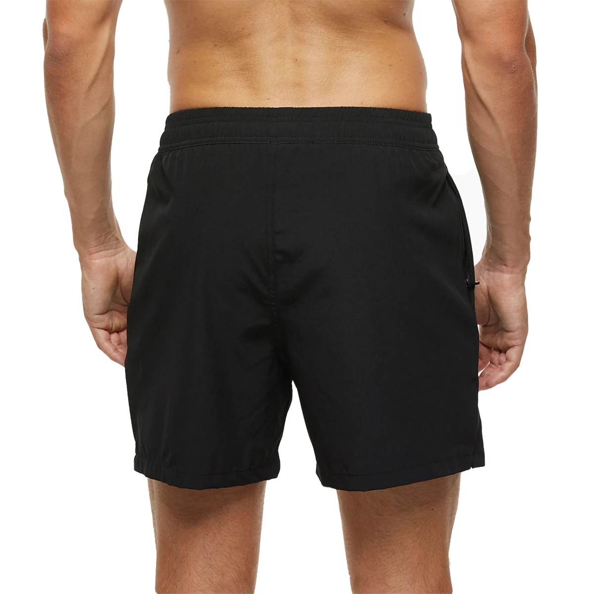 Summer  Men's Swim Trunks  Beach Shorts Elastic Closure Quick Dry Short Pants With Zipper Pockets 2