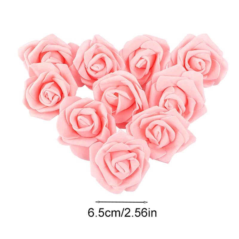 20pcs 6-7cm Rose Flower Head Foam Artificial Roses for Wedding Bouquet Table Decoration Christmas Party Home DIY Craft Gifts