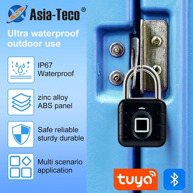 Tuya App Fingerprint Padlock Waterproof Cabinet Locker Dormitory Anti Theft Pad lock Recharge Keyless Electronic Digicode Lock 2