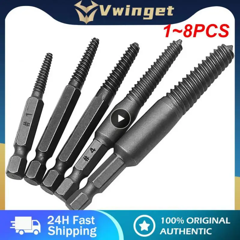 

1~8PCS Screw Extractor Center Drill Bits Guide Set Broken Damaged Bolt Remover Hex Shank And Spanner For Broken Hand Tool