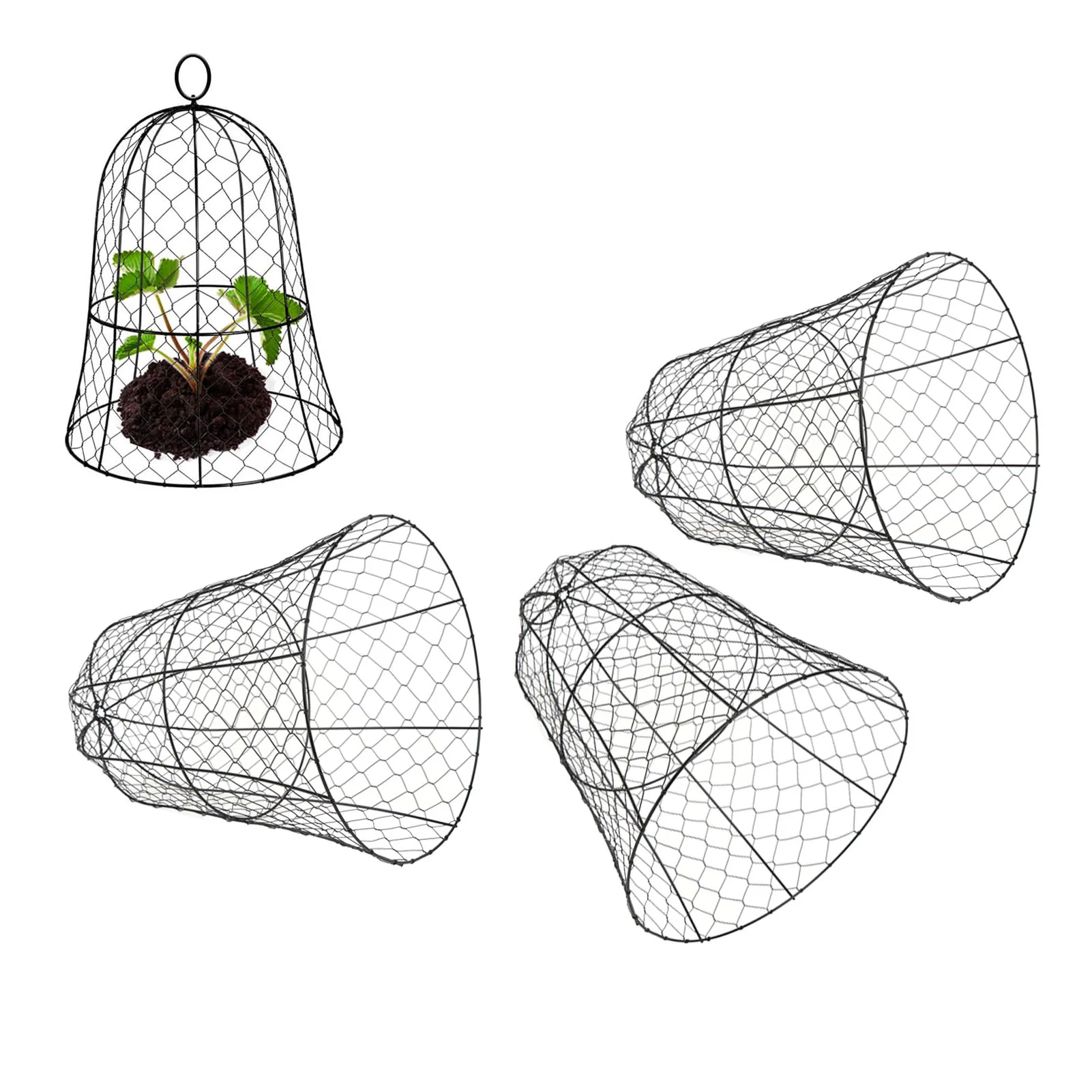 10 Packs Black Garden Chicken Wire Cloche Thickened Construction Plant Protector Cloche Cover