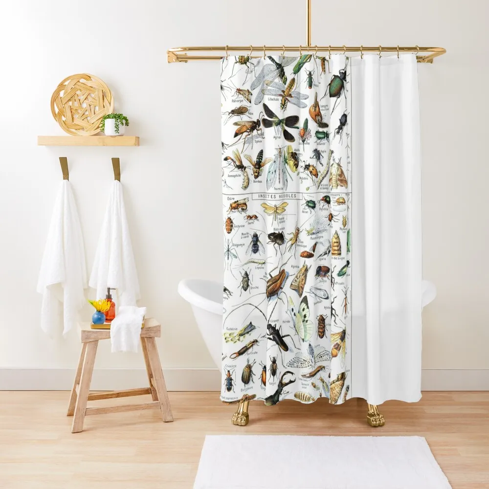 

Insects Illustrations by Millot and Larousse Shower Curtain Modern Showers For Bathroom Set For Bathroom Curtain