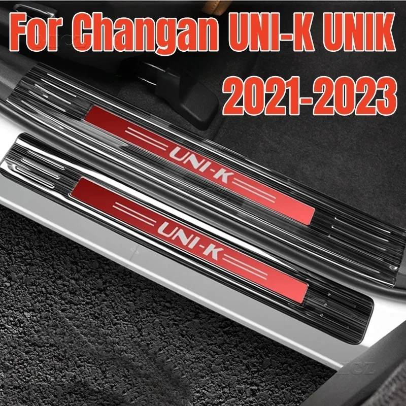 

For Changan UNI-K UNIK 2021-2023 Car Interior Door Welcome Threshold Cover Sticker Stainless Steel Protector Auto Accessories